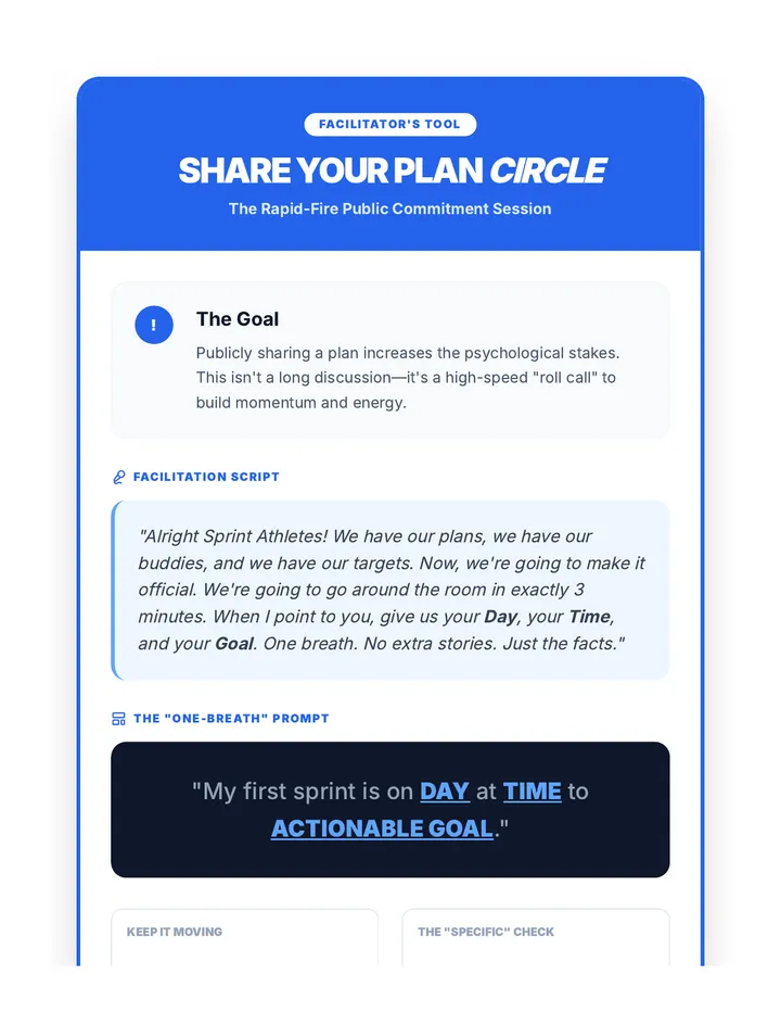 Study Sprint Share Guide Facilitation Card