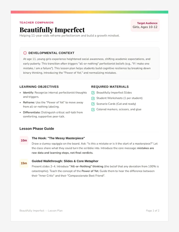 Beautifully Imperfect Teacher Guide