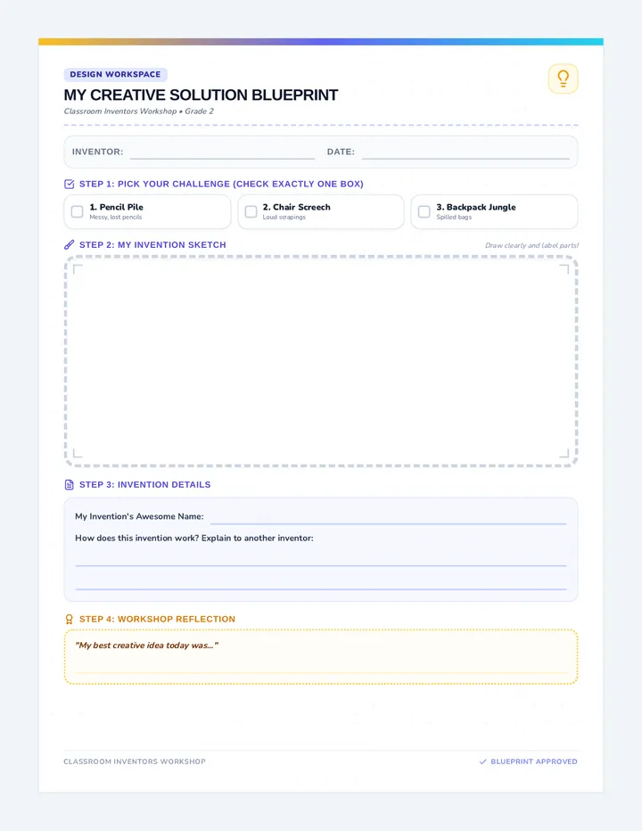 My Creative Solution Blueprint Worksheet