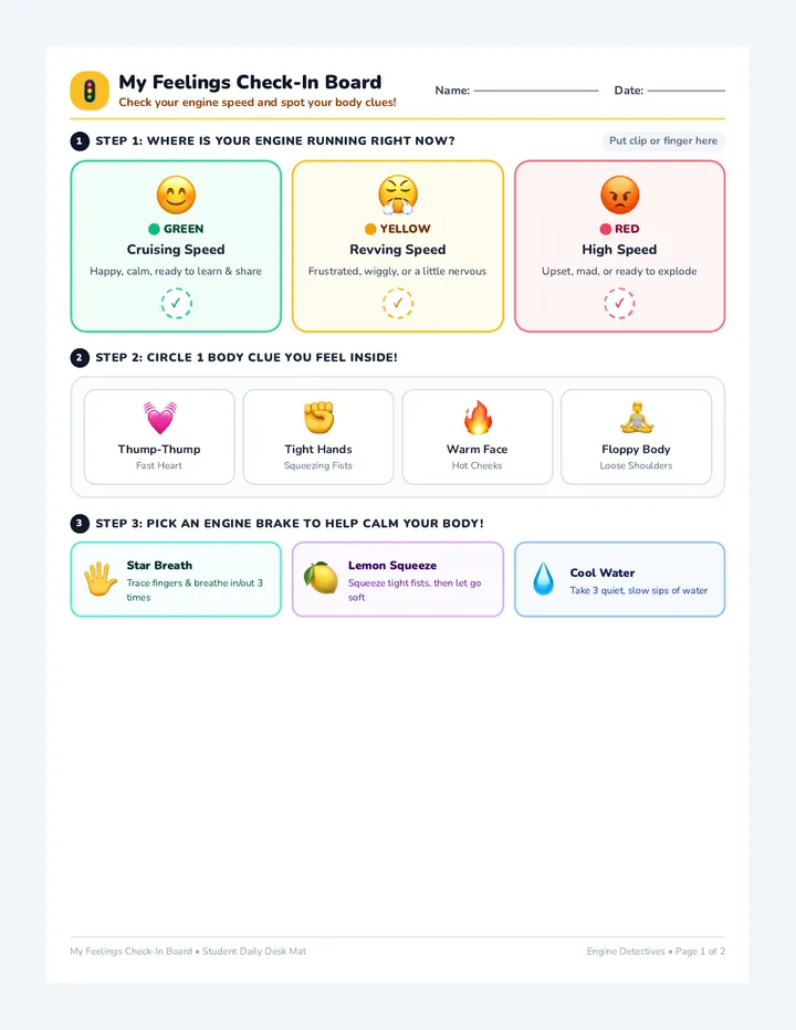Feelings Check-In Board