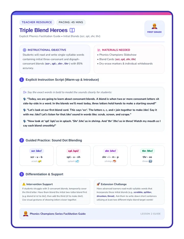 Triple Blend Teacher Guide