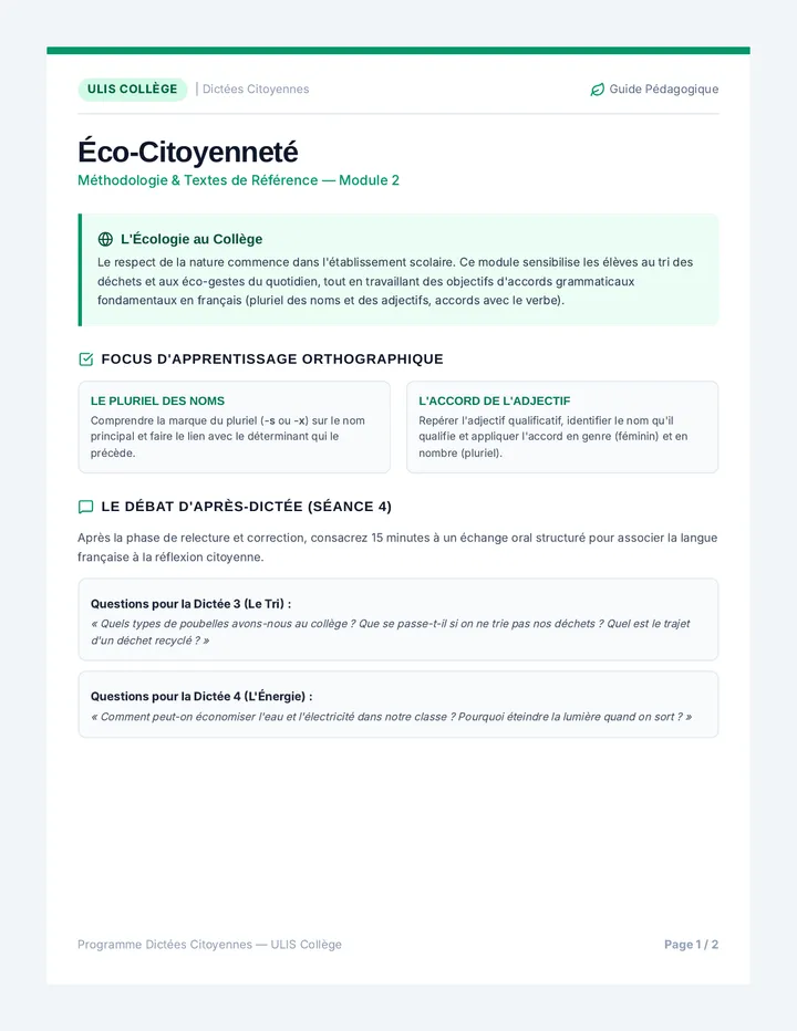 Eco Citoyennete Guide Enseignant