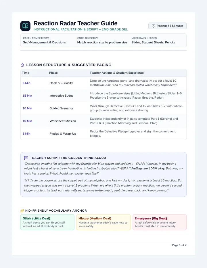 Reaction Radar Teacher Guide