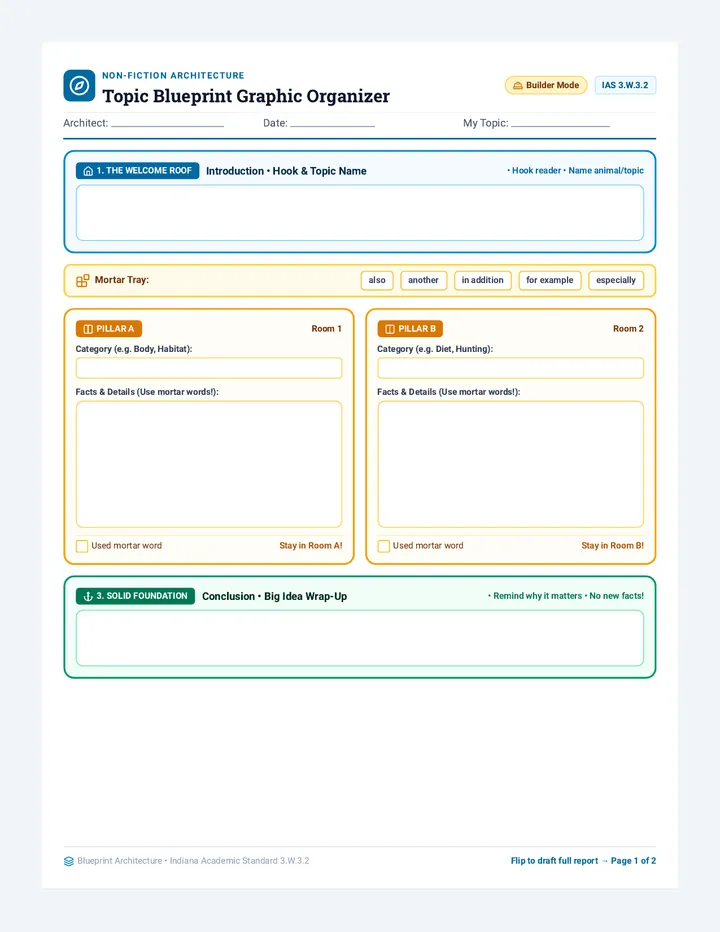 Topic Blueprint Activity Sheet
