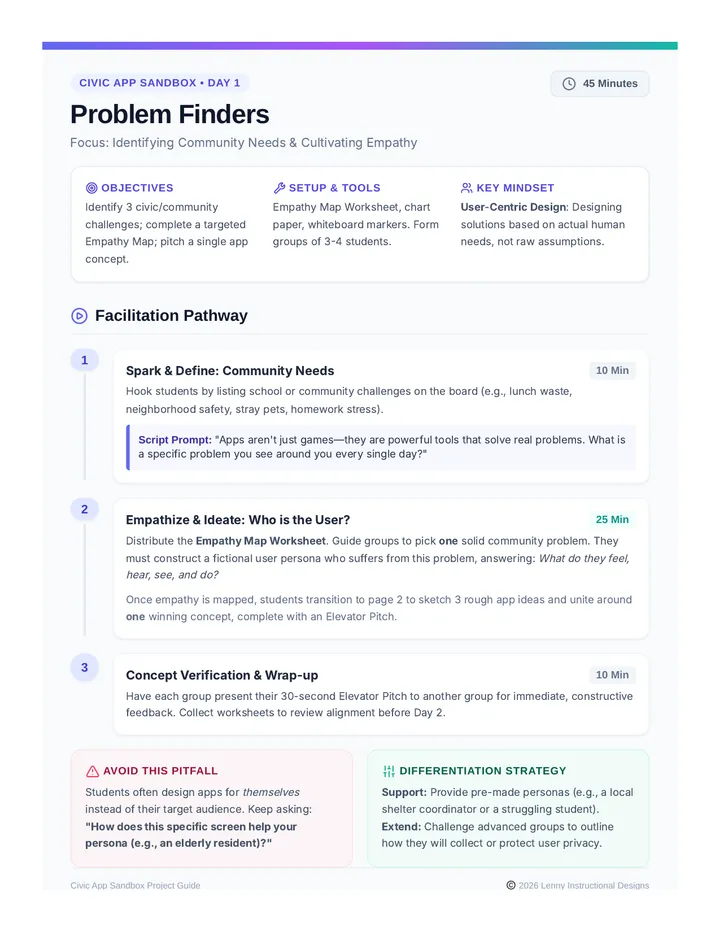 Problem Finders Teacher Guide
