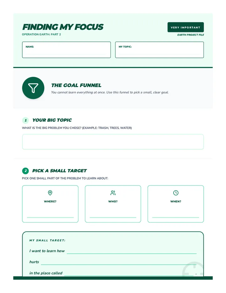 Target Lock Worksheet