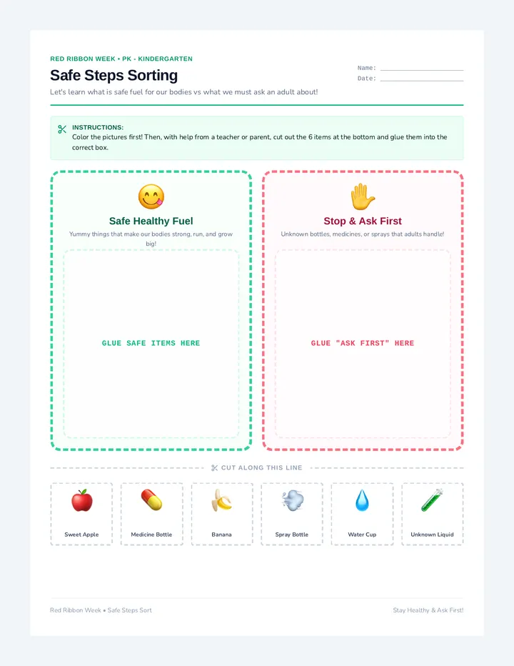 Safe Steps Sorting Activity