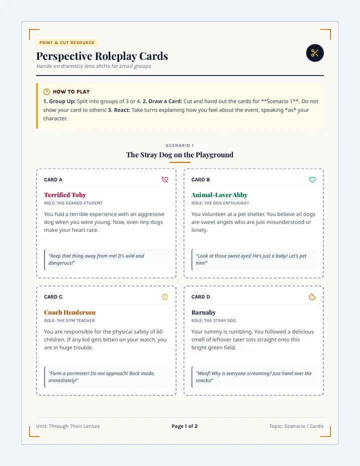 Lens Explorers Activity Cards