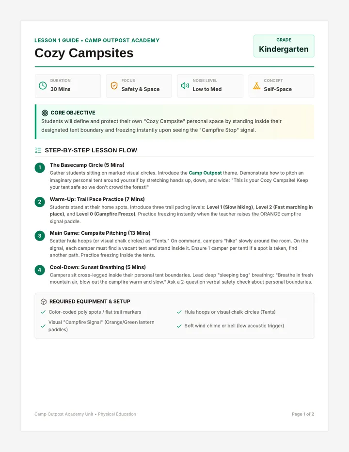 Campsite Builder Teacher Guide