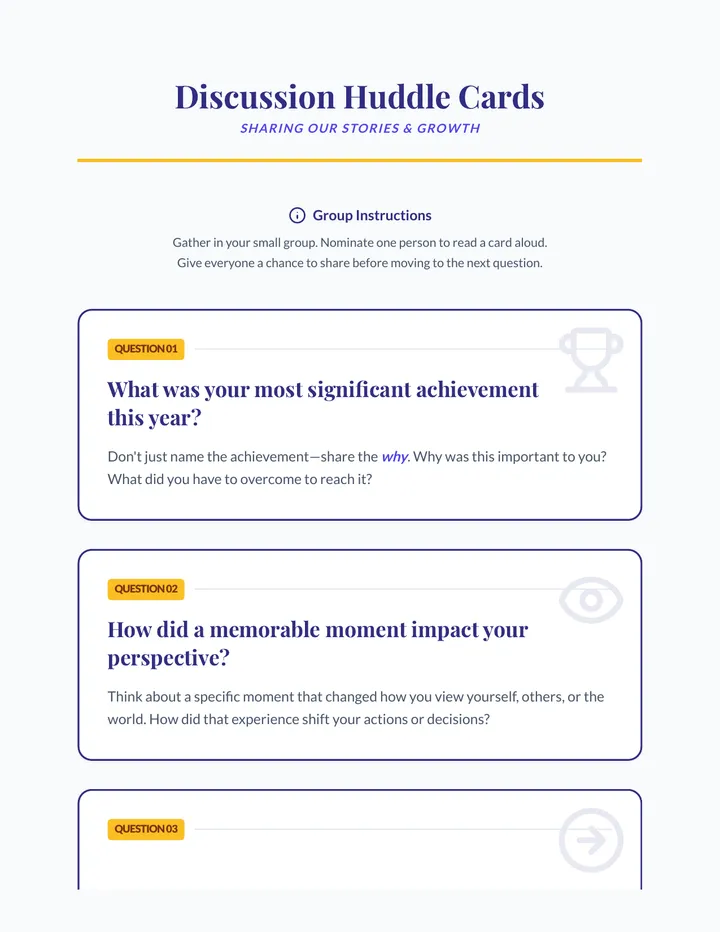 Discussion Huddle Cards