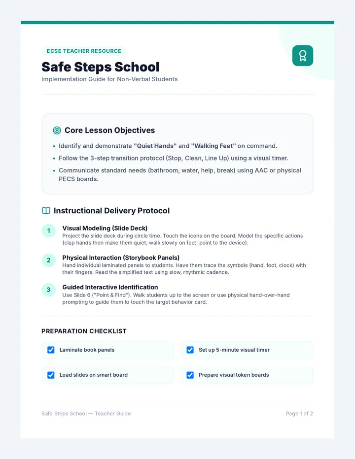 Safe Steps Teacher Guide