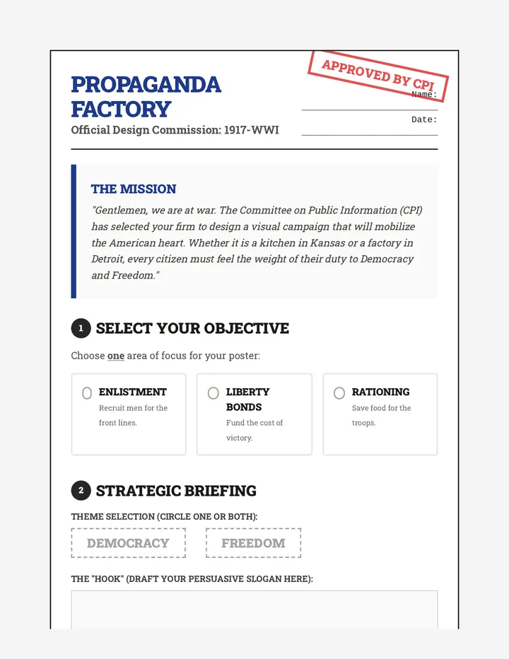 Propaganda Factory Activity