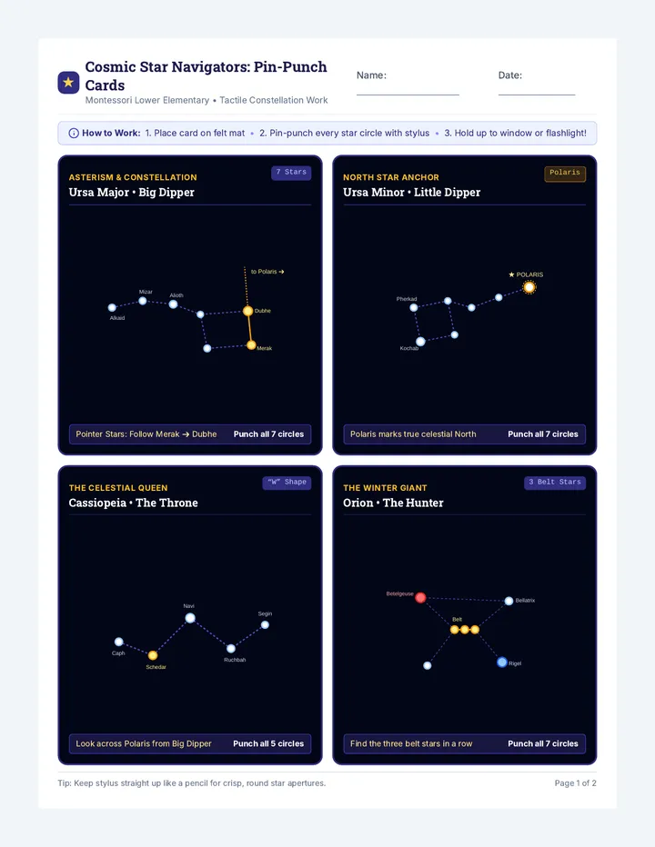 Star Maker Activity Cards