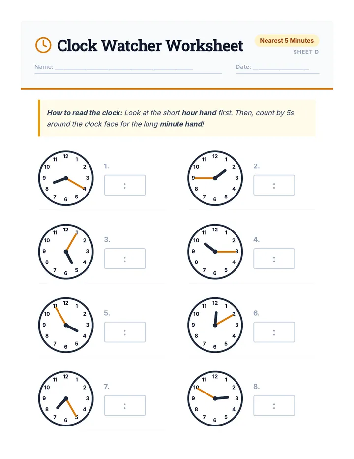 Clock Watcher Sheet D