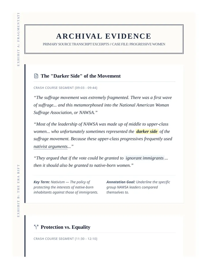 Suffrage Transcript Excerpts Handout