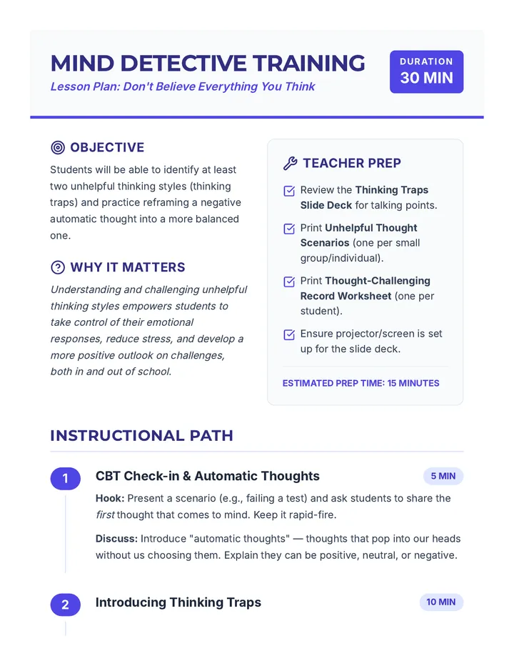 Mind Detective Lesson Plan