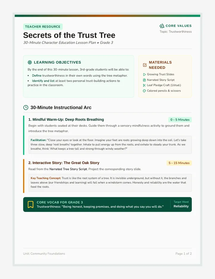 Trust Tree Teacher Guide