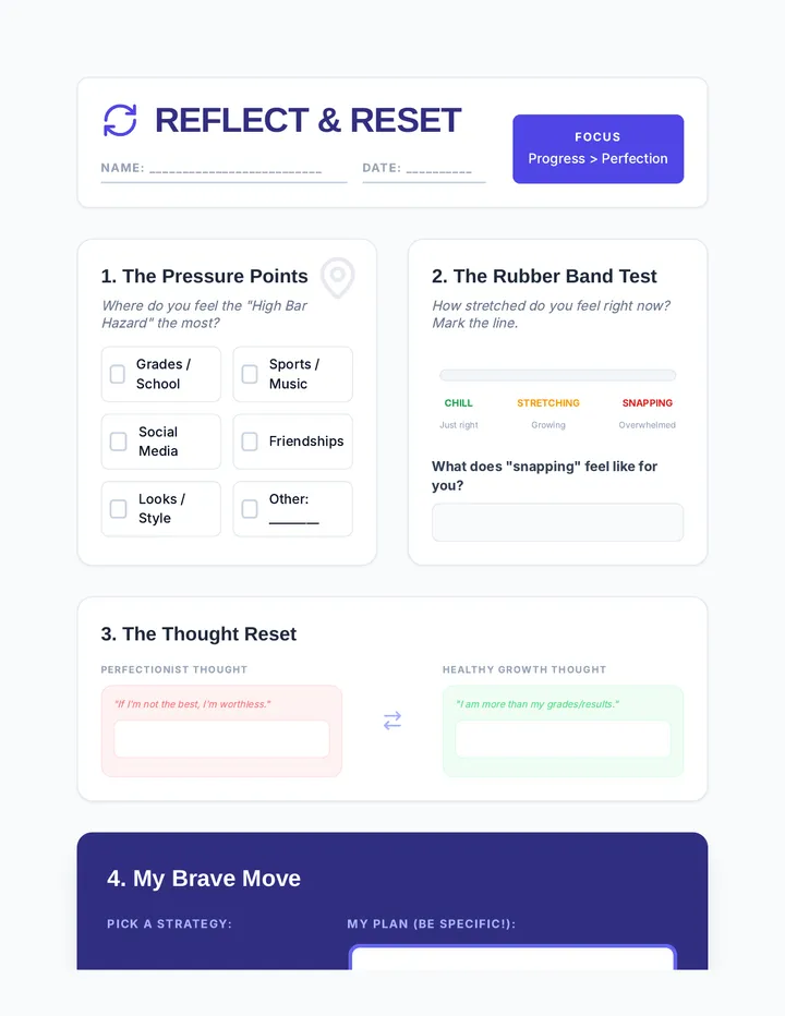 Reflect and Reset Worksheet