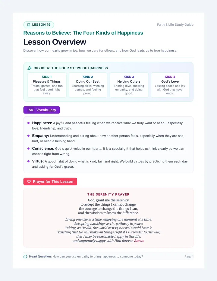 Happiness Types Lesson Overview