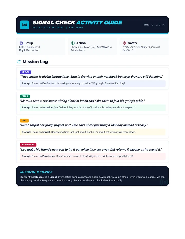 Signal Check Activity Guide