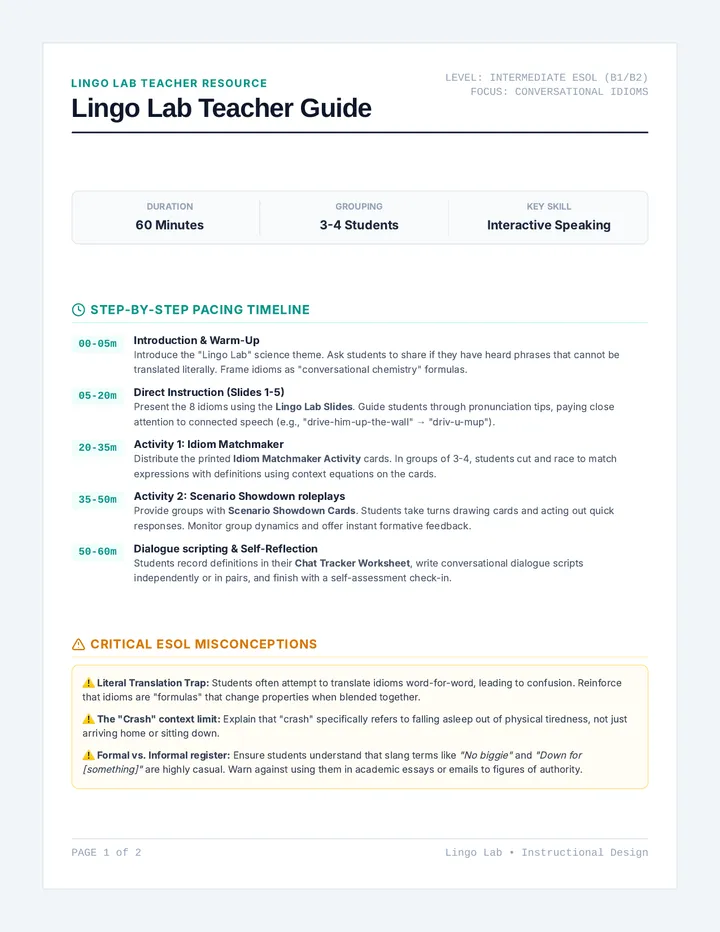 Lingo Lab Teacher Guide