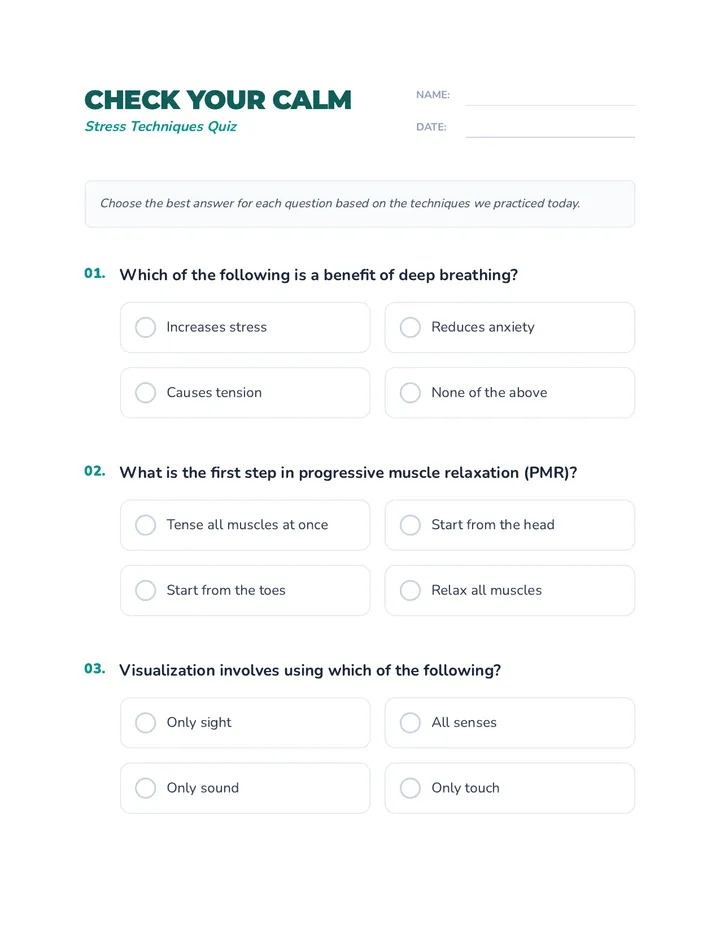 Stress Management Quiz