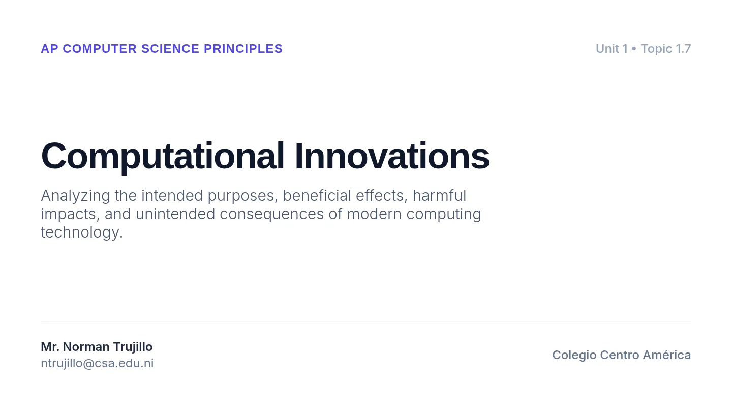 Computational Innovations Slides