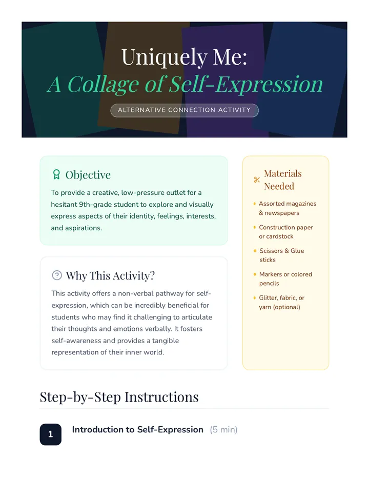Uniquely Me Activity Guide