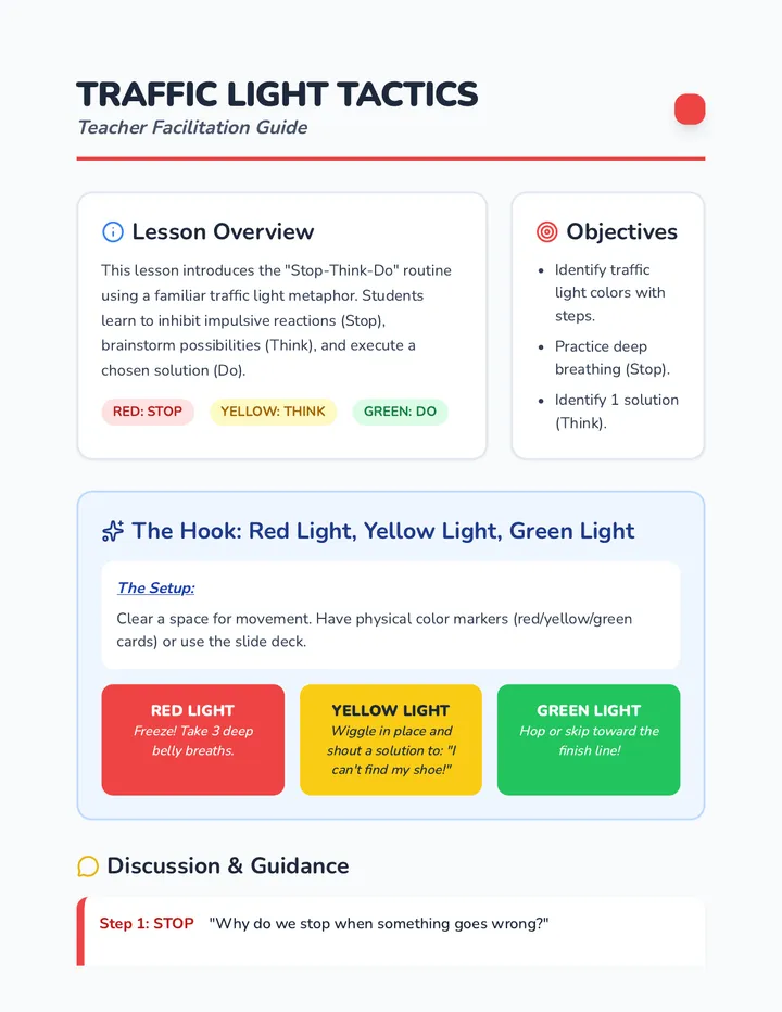 Traffic Light Teacher Guide