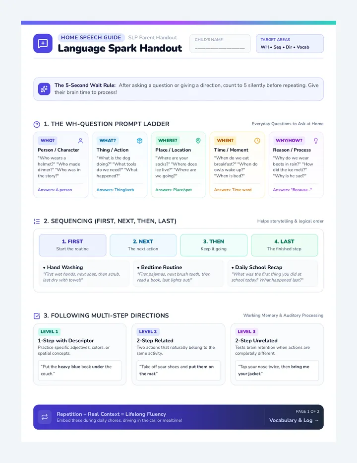 Language Spark Practice Handout