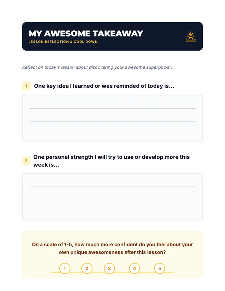 Awesome Cool Down Exit Ticket