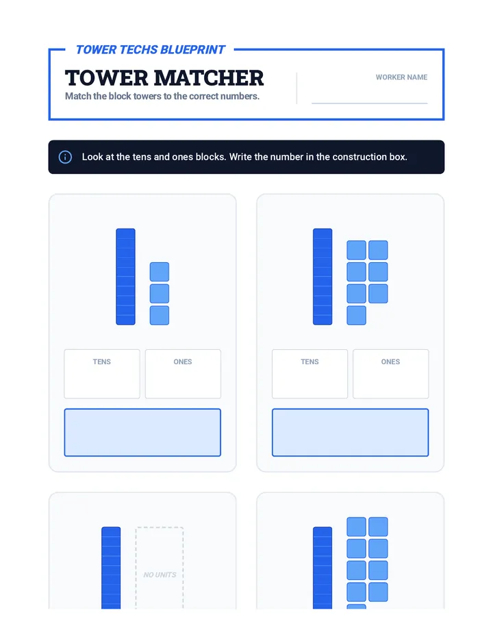 Tower Matcher Worksheet