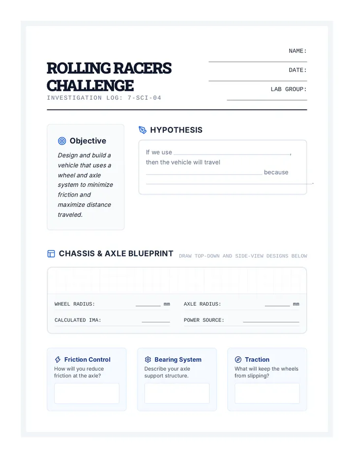 Rolling Racers Challenge Activity