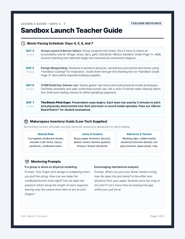 Sandbox Launch Teacher Guide
