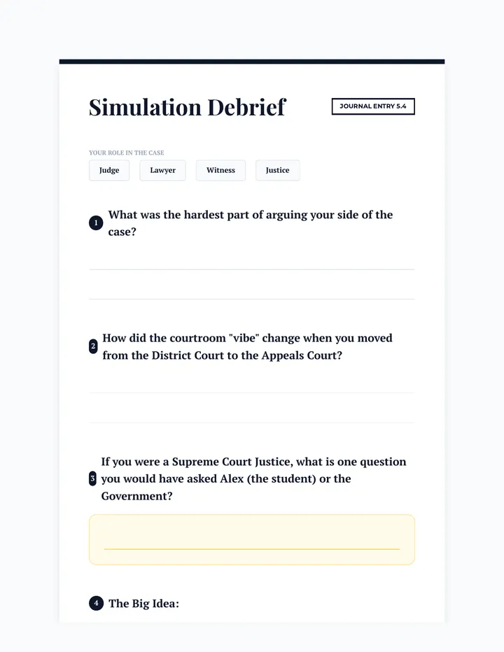 Simulation Debrief Journal