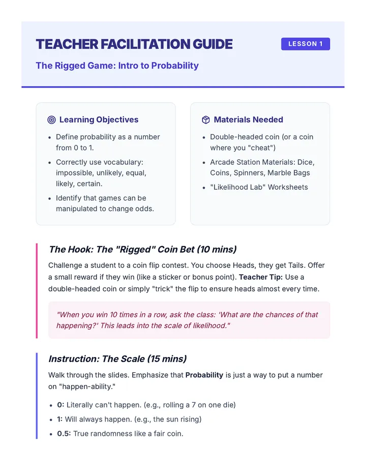 Rigged Game Teacher Guide