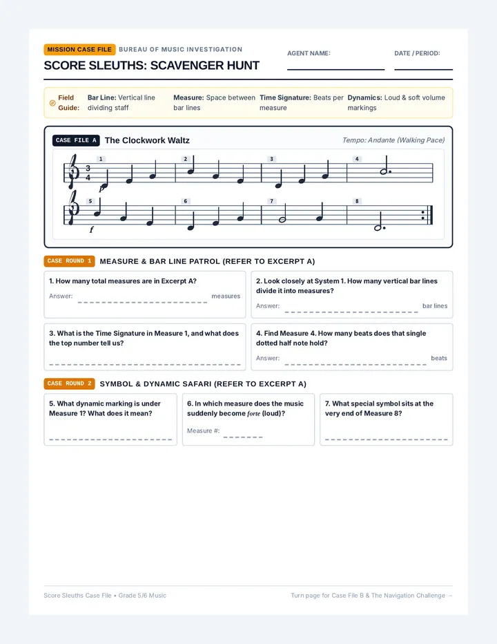Score Scavenger Hunt Worksheet