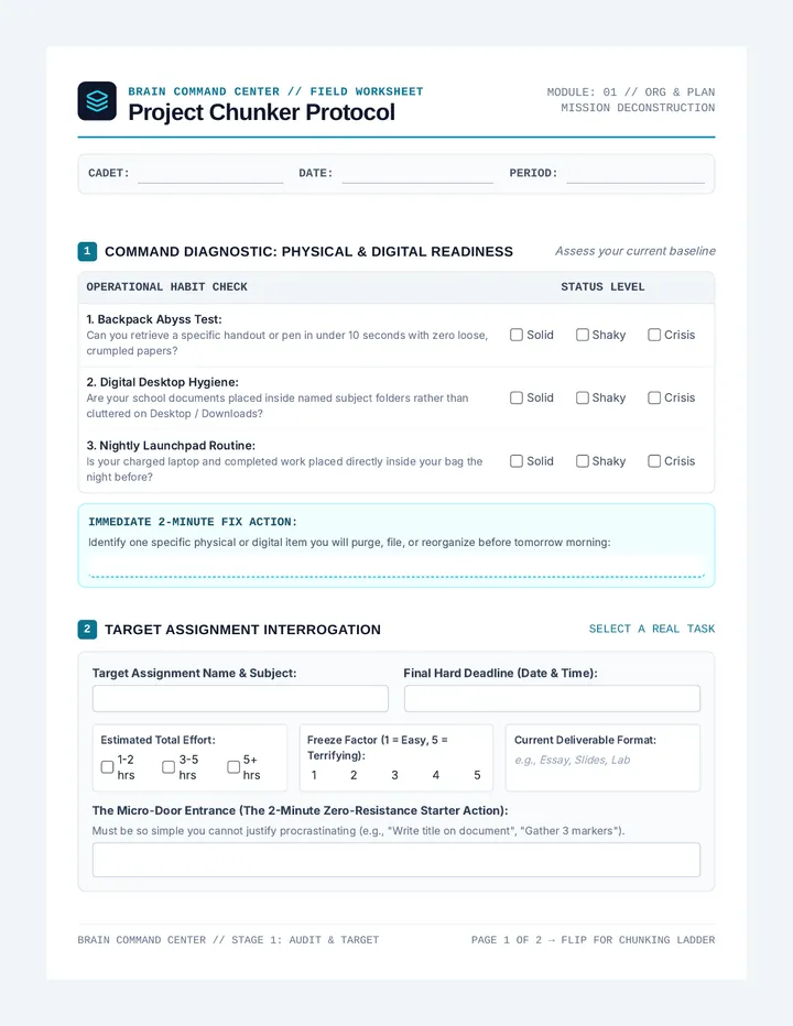 Project Chunker Worksheet