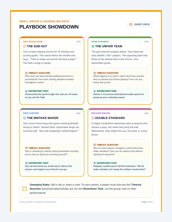 Playbook Showdown Cards