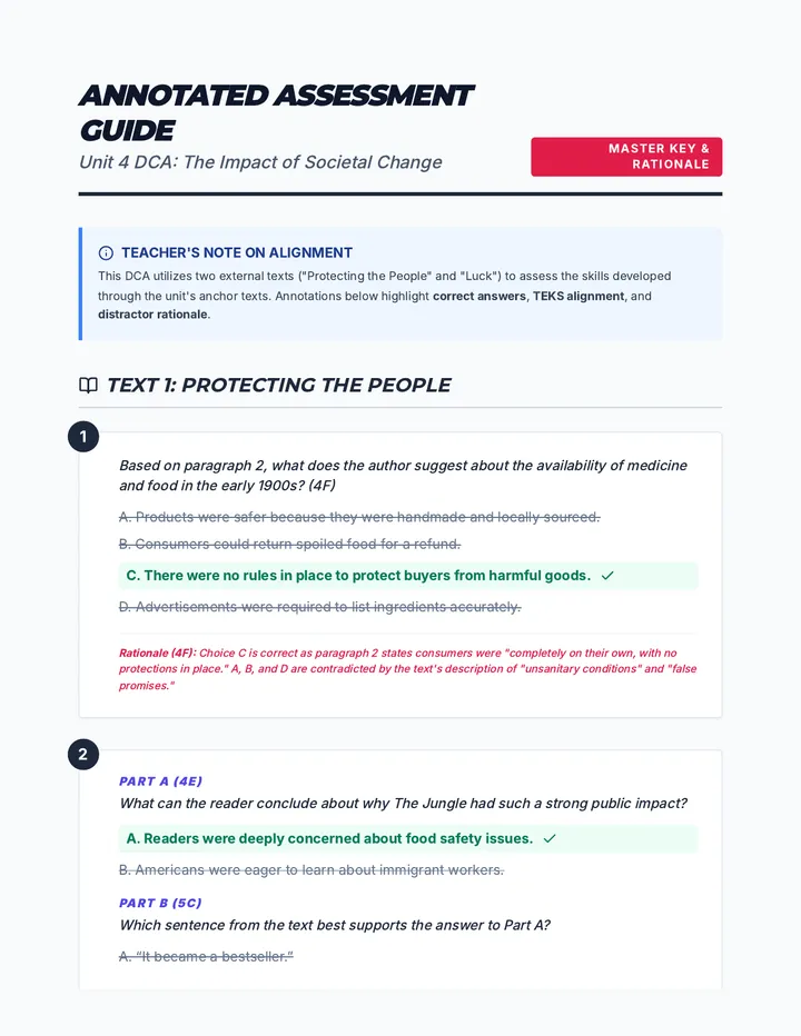 Annotated DCA Teacher Guide