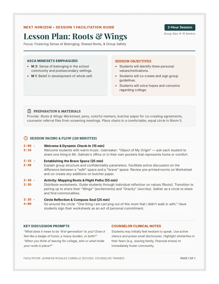 Roots Wings Lesson Plan