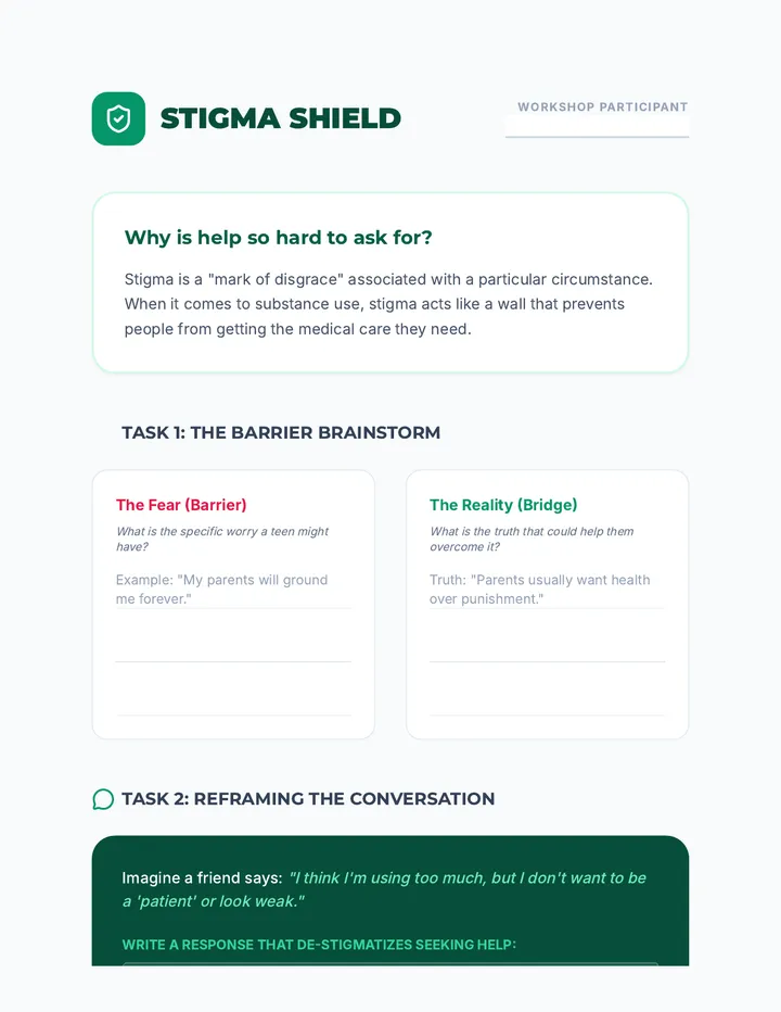 Stigma Shield Workshop Sheet