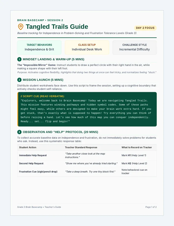 Tangled Trails Teacher Guide