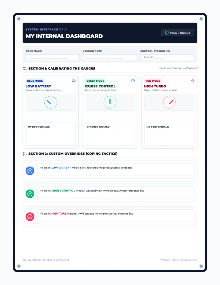 My Internal Dashboard Worksheet