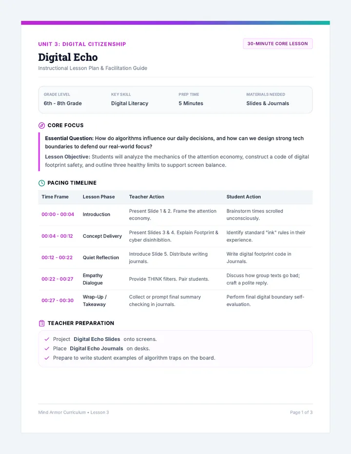 Digital Echo Teacher Guide