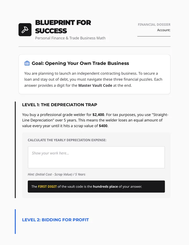 Trade Finance Escape Activity