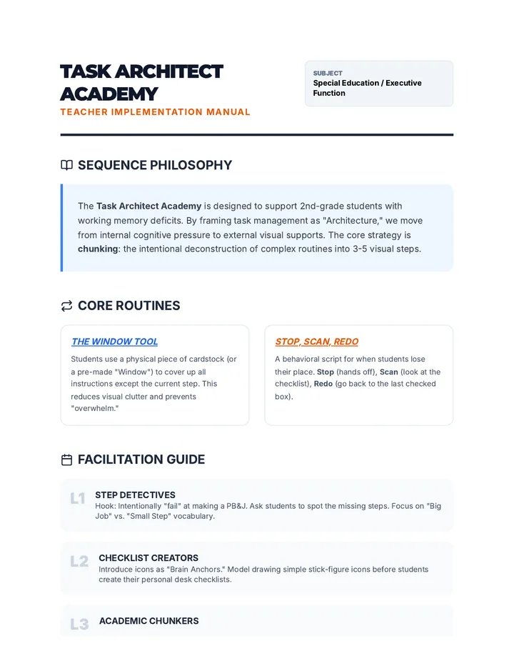 Task Architect Teacher Manual