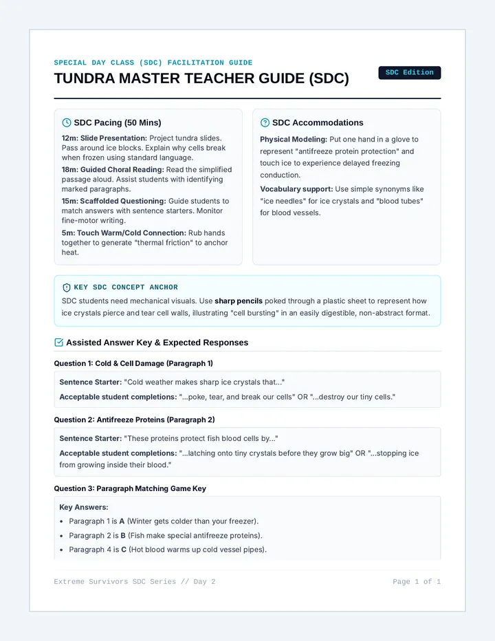 Tundra Master Teacher Guide