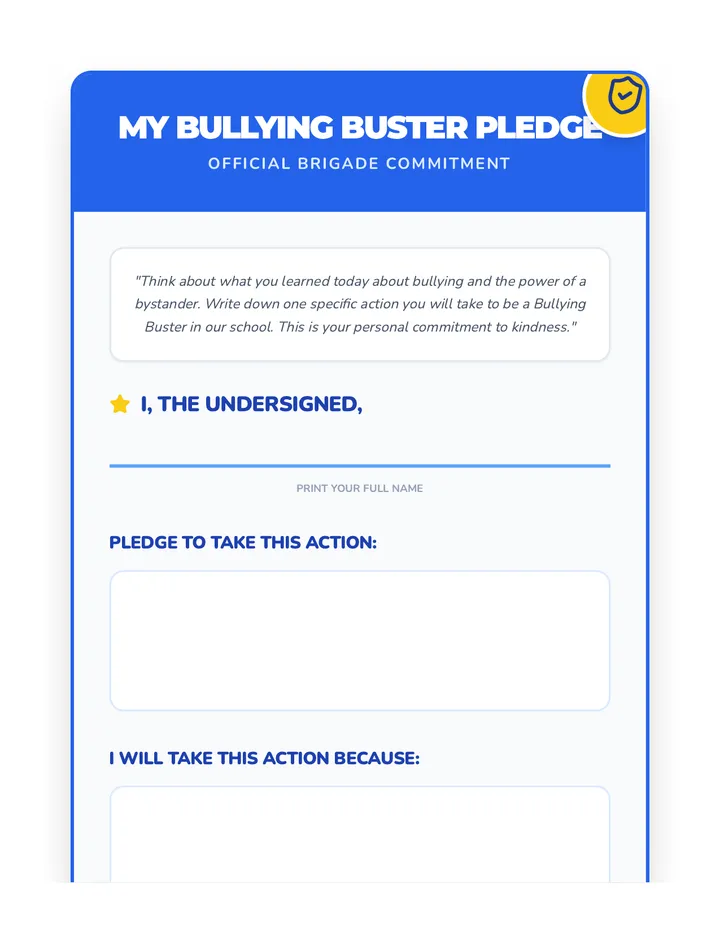 My Bullying Buster Pledge