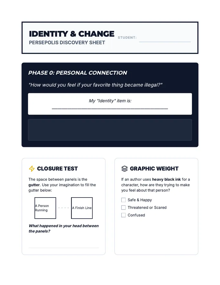 Identity and Change Simple Worksheet